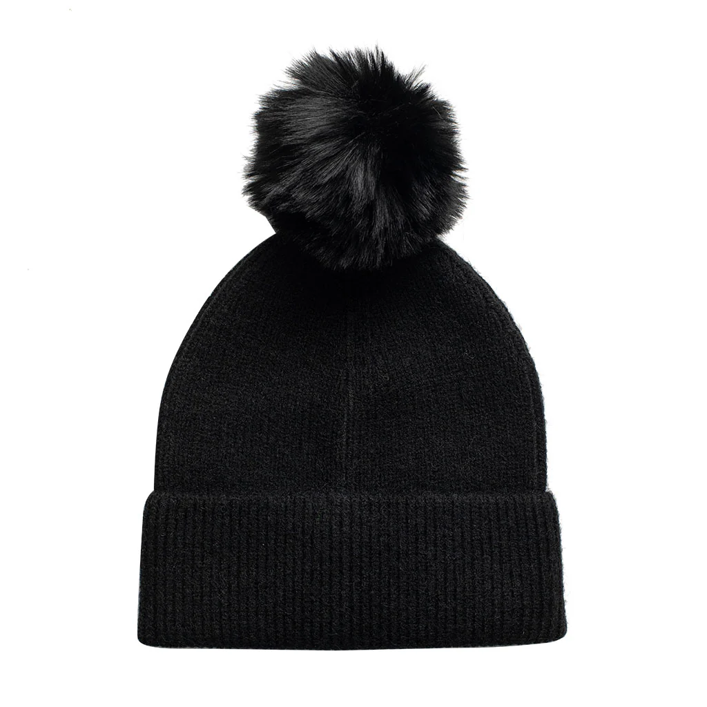 Gorro de punto Negro con Pompón Intercambiable - Image 3