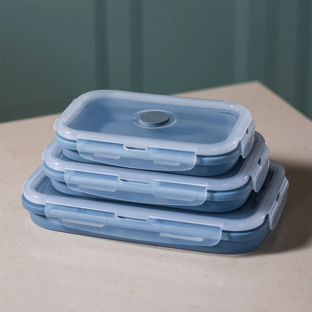 Contenedor Silicona Plegable 1200 Ml Celeste - Image 5