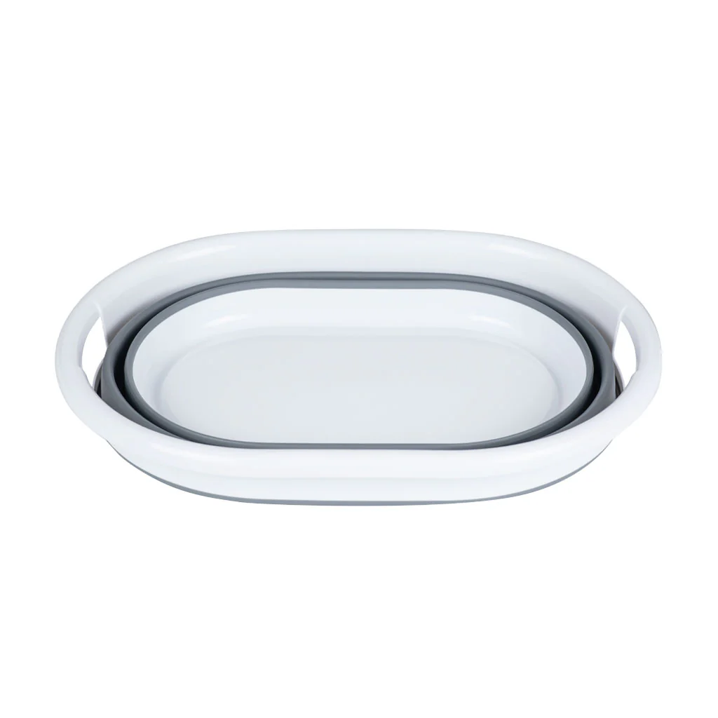 Canasto Lavanderia Plegable 24L Blanco/Gris - Image 3