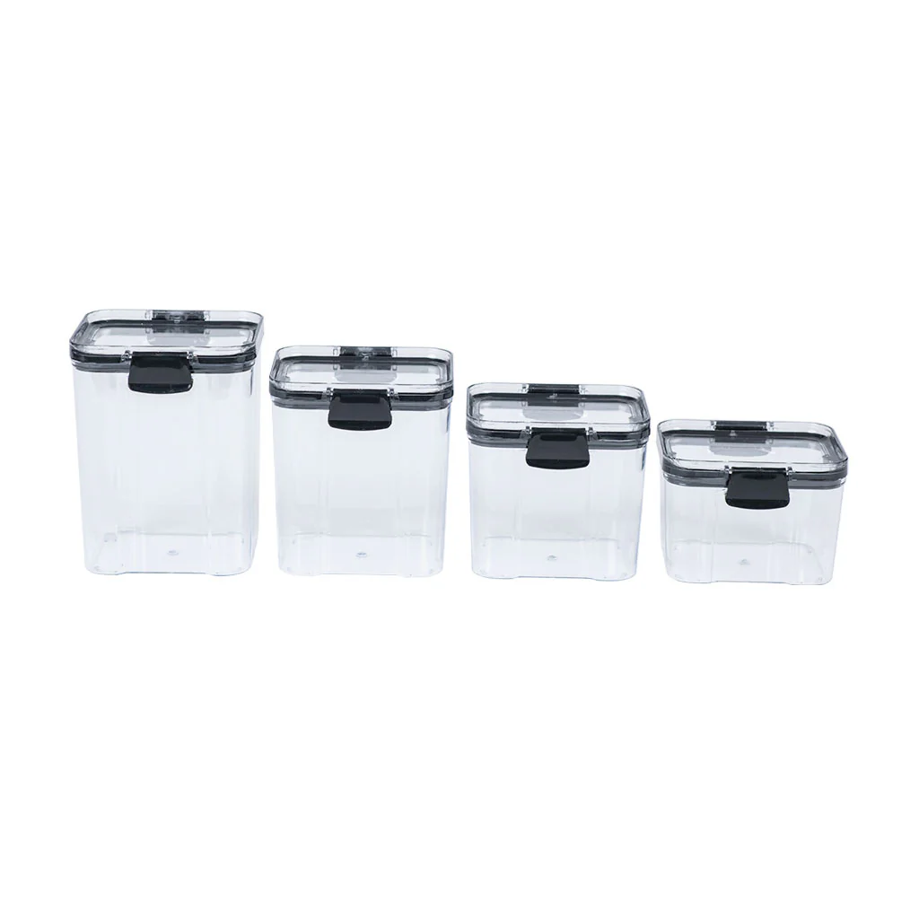 Set 4 Canister Herméticos Clip Negro