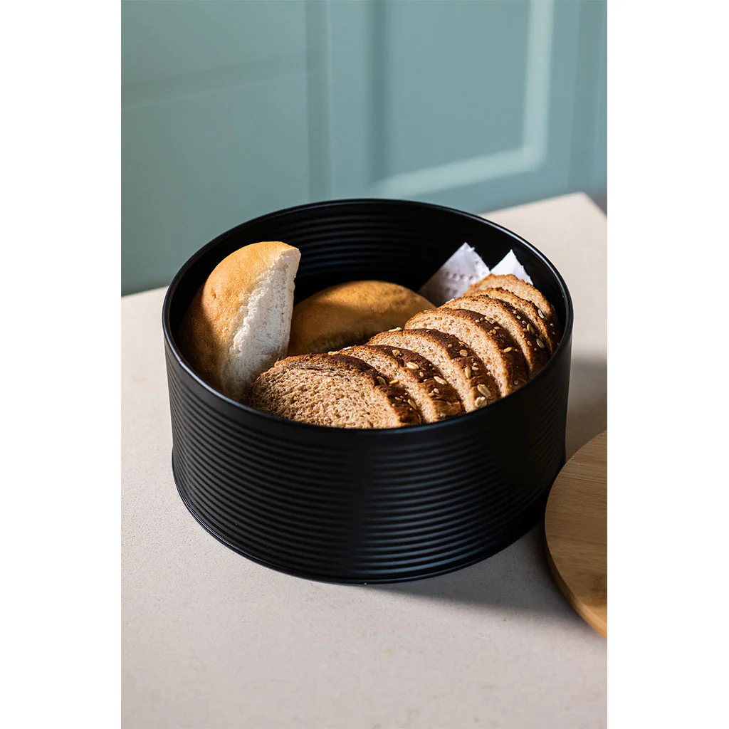 Frasco Metal Tapa Bambú 21.5X10Cm Negro - Image 4