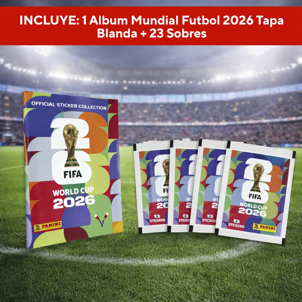 Album Panini Mundial Futbol 2026 Tapa Blanda + 23 Sobres