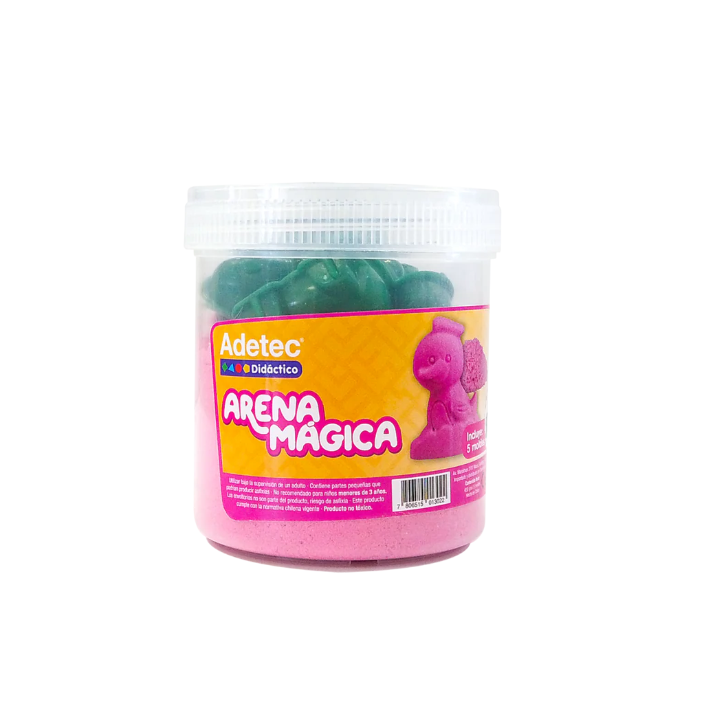 Arena Mágica Color Rosado - 450 Grs 6/Moldes