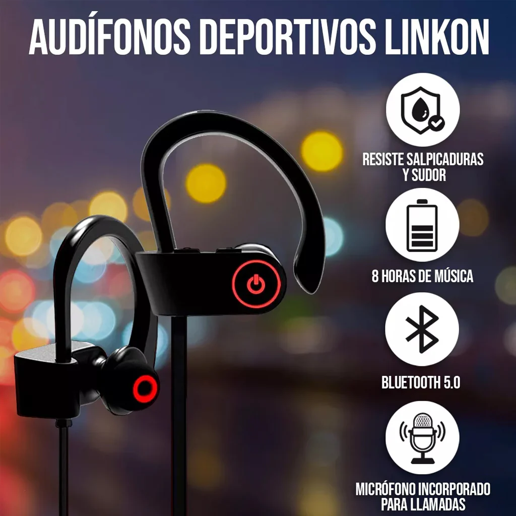 Audífonos Deportivos Inalámbricos Bluetooth Linkon - Image 2
