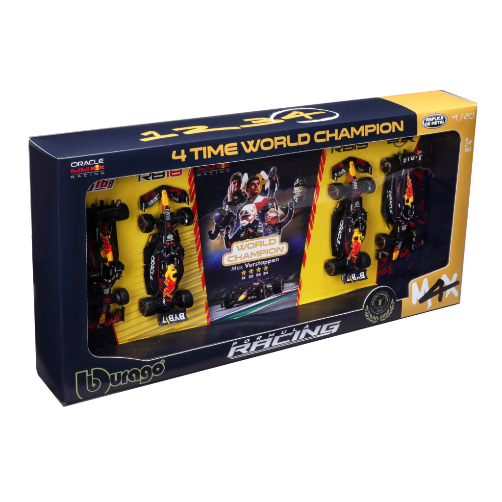 Pack 4 Auto M4X Campeón Oracle Red Bull Racing 1:43 Verstappen - Image 2