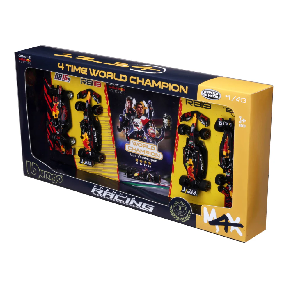 Pack 4 Auto M4X Campeón Oracle Red Bull Racing 1:43 Verstappen - Image 3