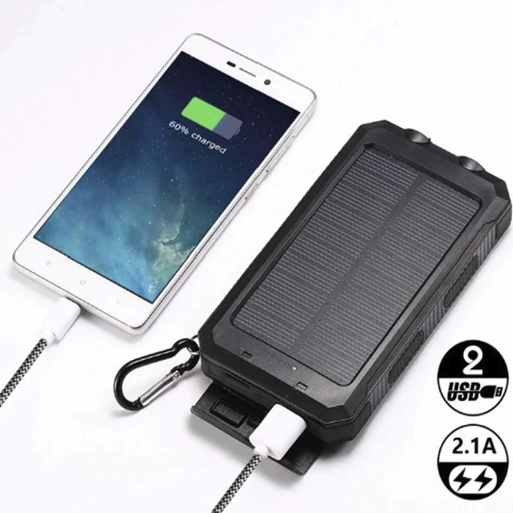 Batería Externa Power Bank Solar con Linterna. 10.000 mAh Pro Outdoor