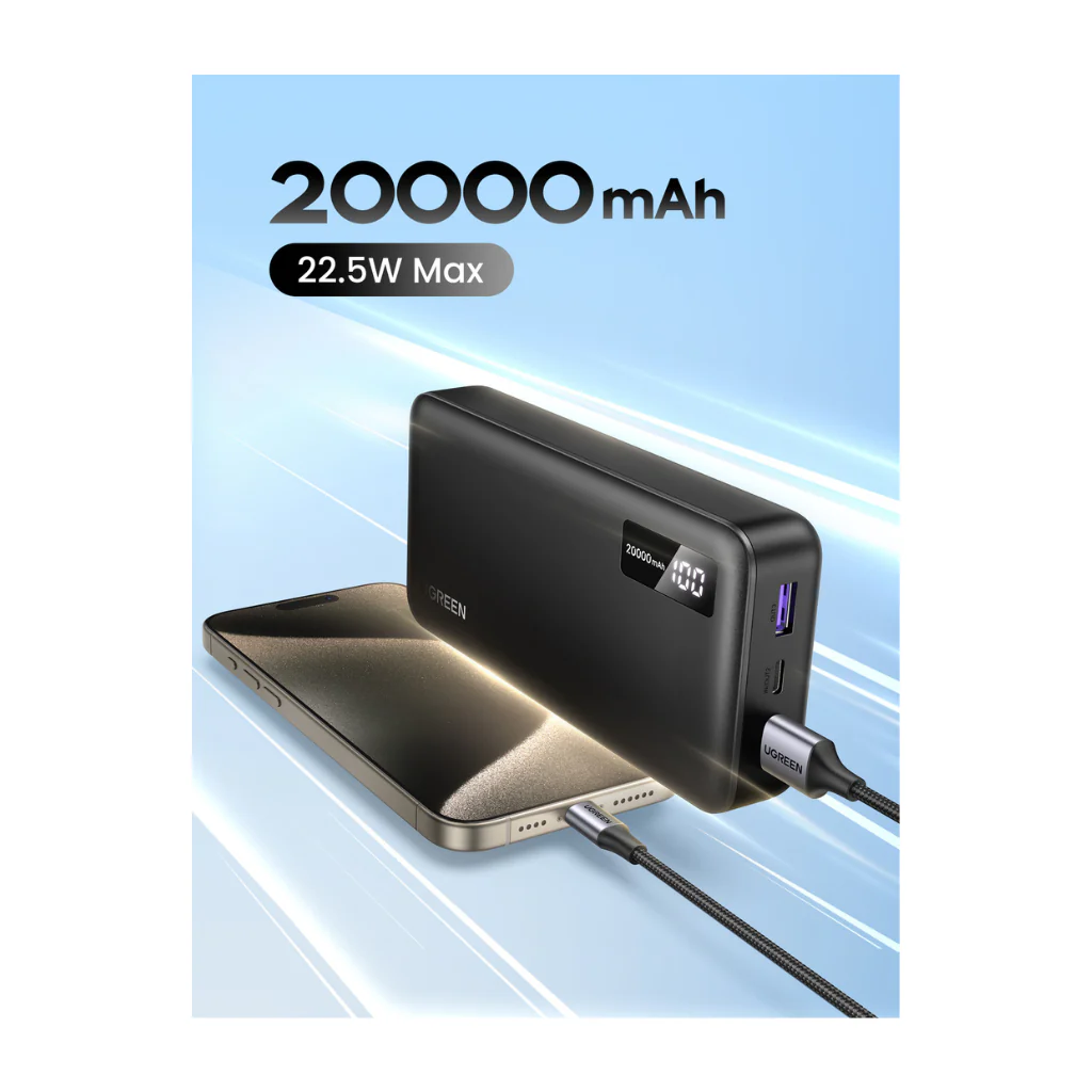 Bateria Portatil 20.000mAh PD 20W 1USB-C+1USB-A UGREEN PB312 - Image 10