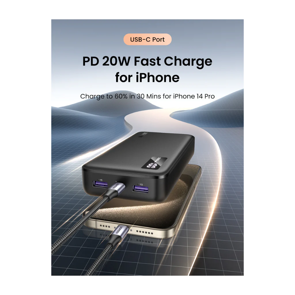 Bateria Portatil 20.000mAh PD 20W 1USB-C+1USB-A UGREEN PB312 - Image 2