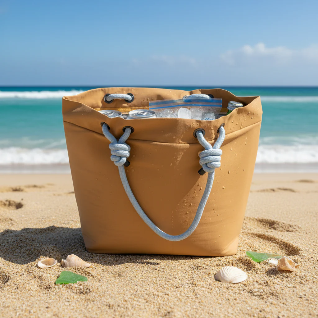 Bolso Cooler Impermeable 16.5Lt Beige Con Cierre - Image 5