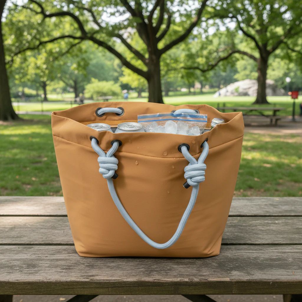 Bolso Cooler Impermeable 16.5Lt Beige Con Cierre - Image 8