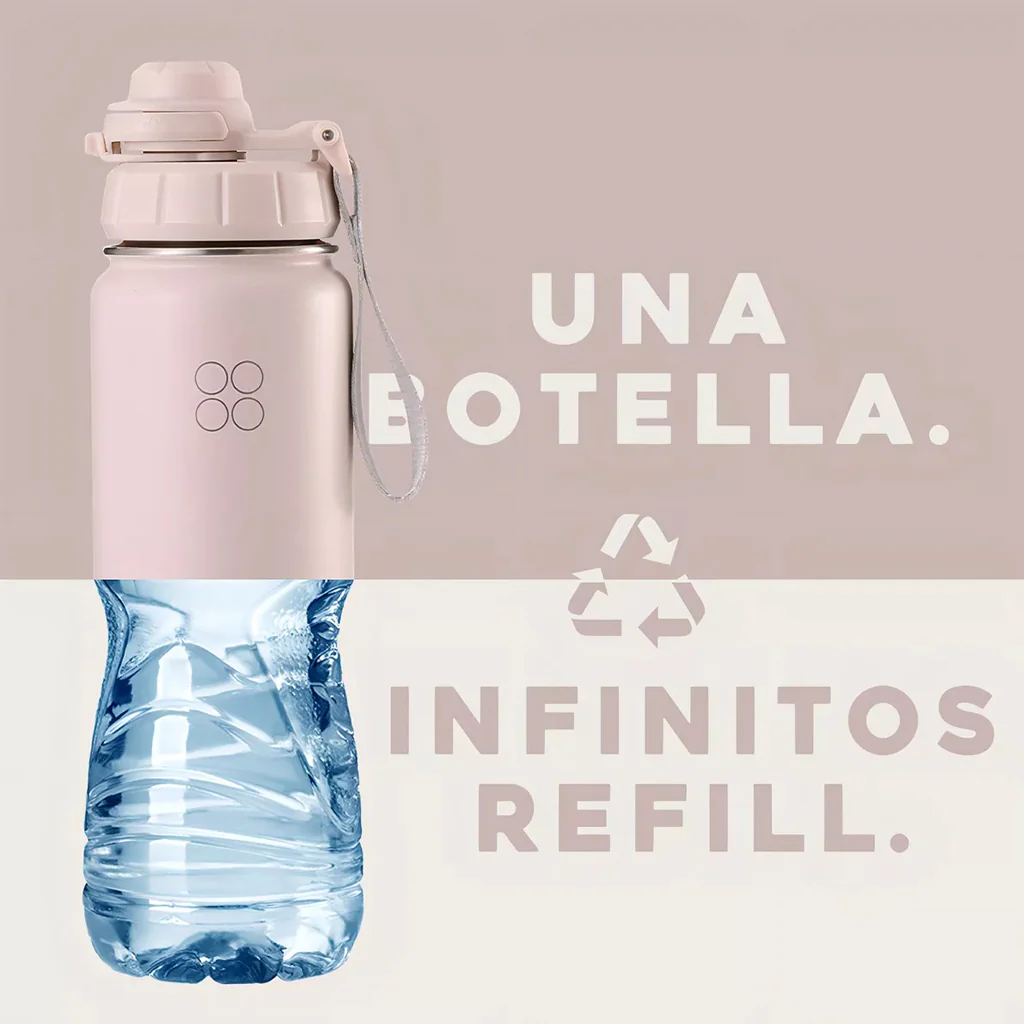 Botella Agua Térmica Buffer Morea 700ml +4 Tapas Pink Leopardo - Image 4