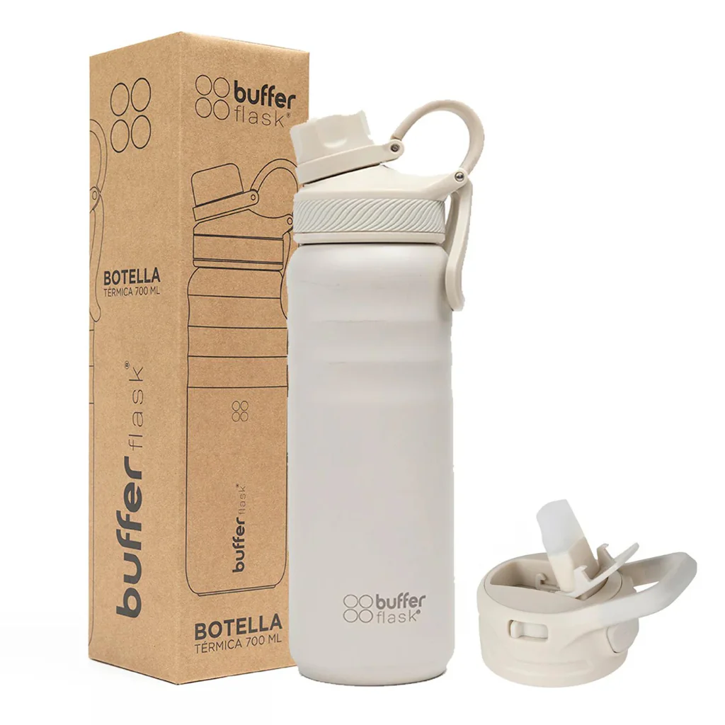 Botella Agua Térmica Yosemite 700ml + 2 tapas Ivory