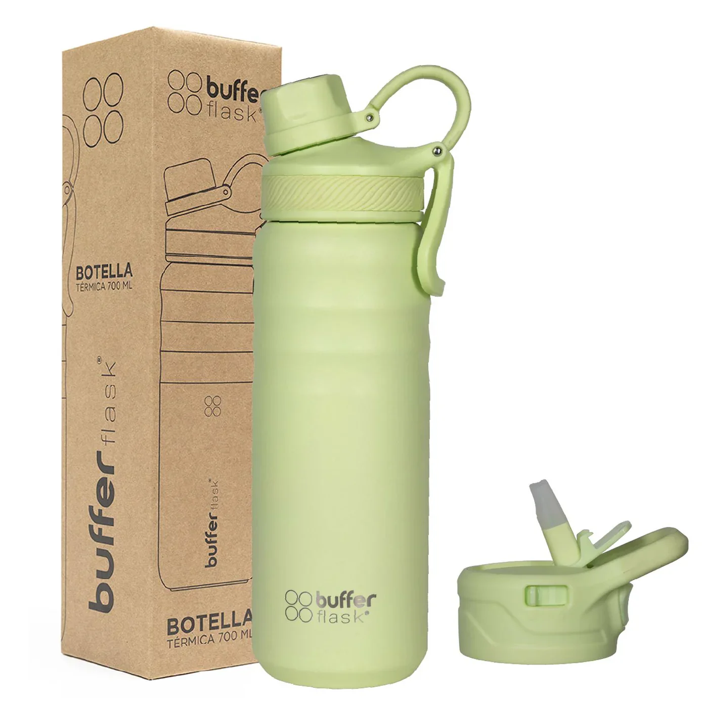 Botella Agua Térmica Yosemite 700ml Acero Inox Agua Fría y Caliente Citrus Green