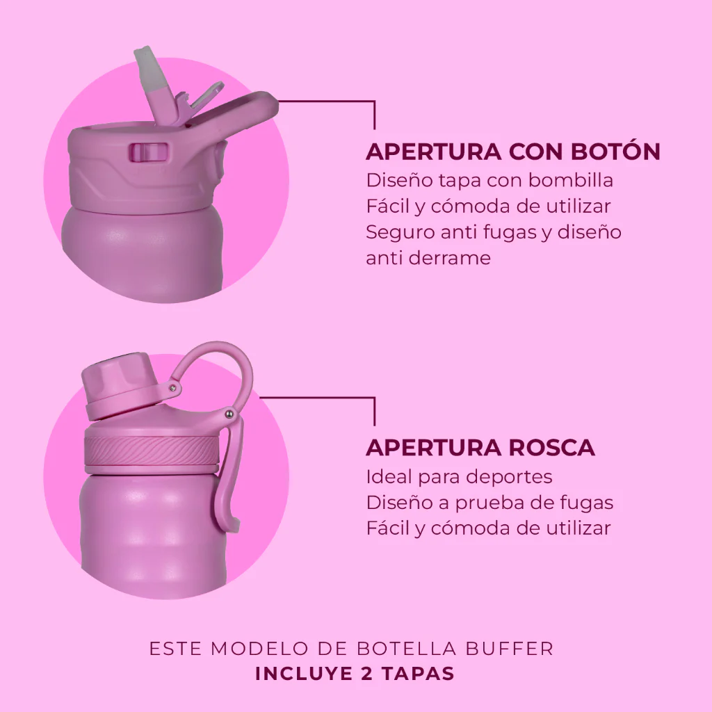 Botella Agua Térmica Yosemite 700ml Acero Inox Agua Fría y Caliente Dani Pink - Image 5