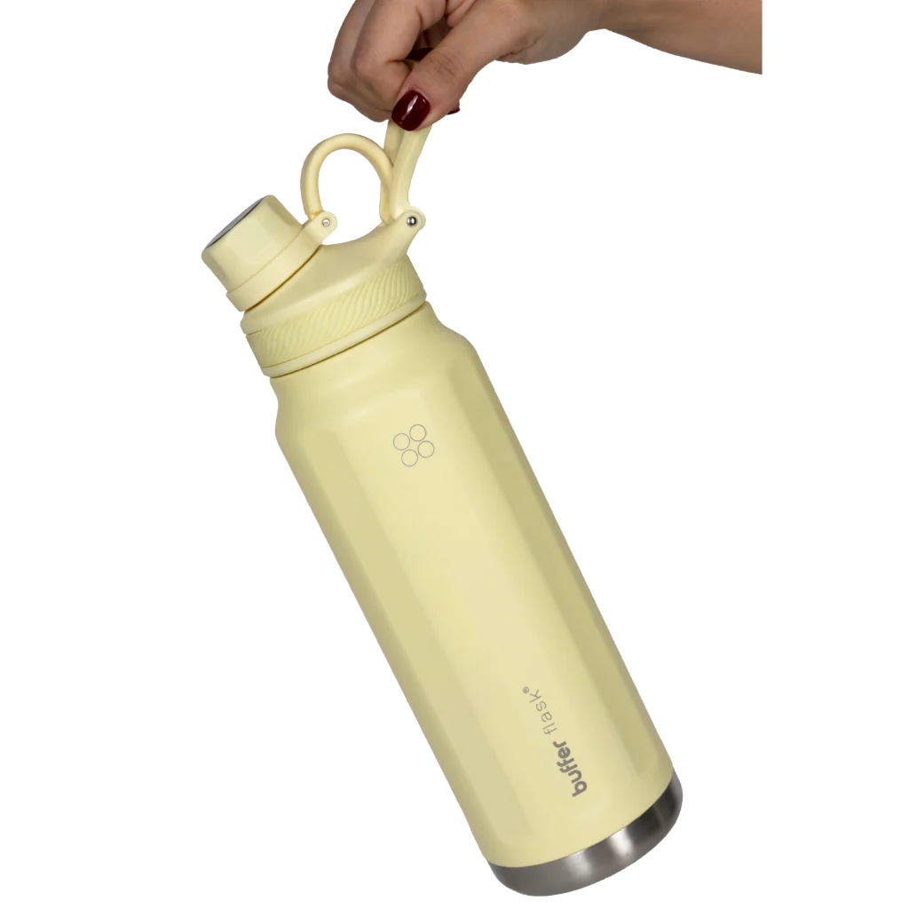 Botella Termica Agua Acero Inoxidable Buffer Paine 1L+tapas Dani Lemon - Image 2