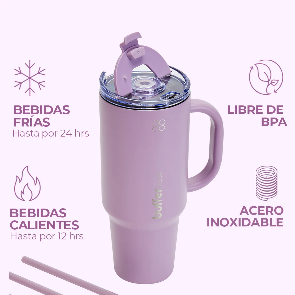 Botella Térmica Mug Buffer Acero Inoxidable 1,2 Lt Frio Y Calor Lila - Image 2
