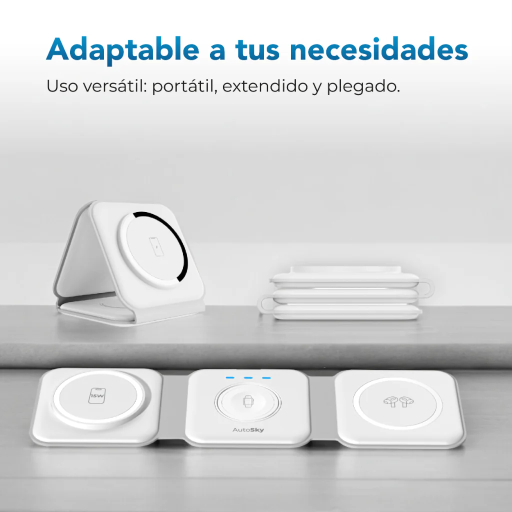 Cargador inalámbrico 3 in 1 Blanco  AWC - Image 6