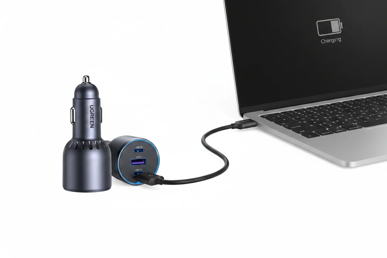 Cargador Para Automovil Ugreen 75W 3 Puertos Usb - Carga Laptops - Image 5