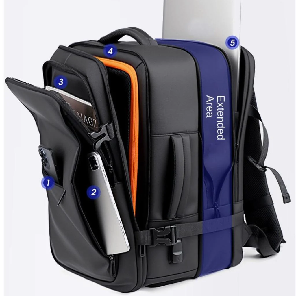 Combo 2 Mochilas Viaje Viral: 1 Mochila 44L Black y 1 Mochila 38L Space Grey. Resistentes al agua - Image 18