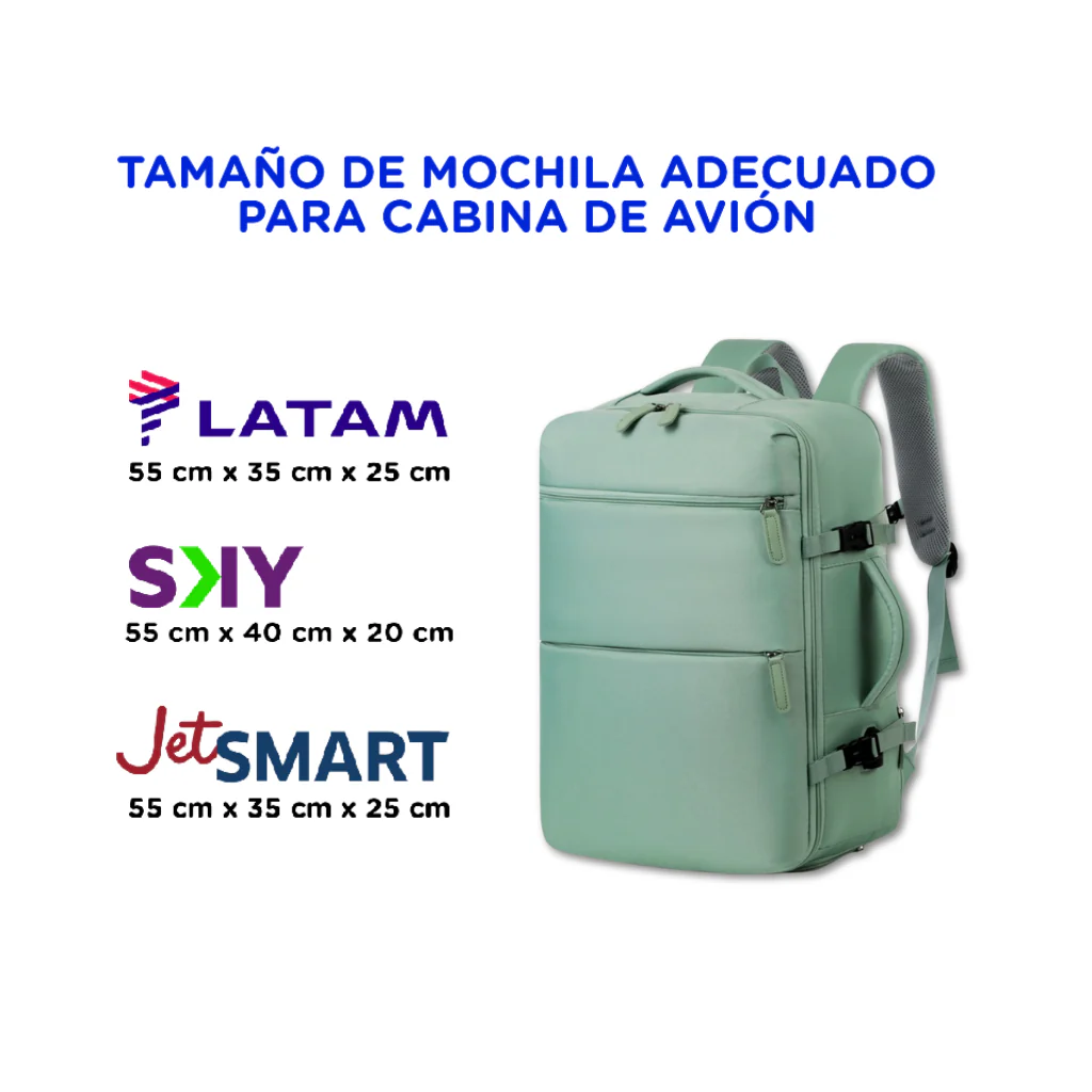 ✈️PACK TRAVEL EXCLUSIVO 2 Mochilas de Viaje Viral Cabina. 1 Negra 30L + 1 Mint Green 40L. - Image 5