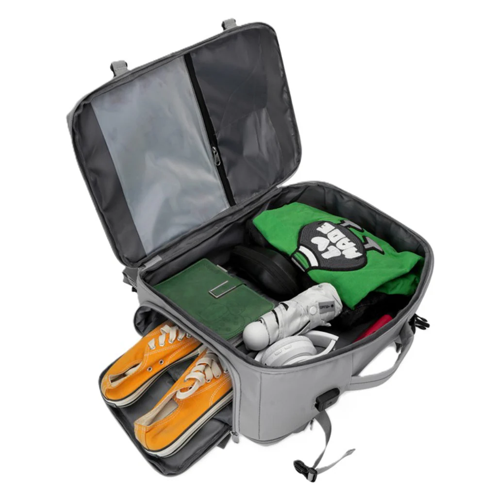 Combo 2 Mochilas de Viaje Viral XL. 1 Mochila Negra 40L y 1 Mochila 36L Ripstop Light Blue. Pack Travel - Image 12