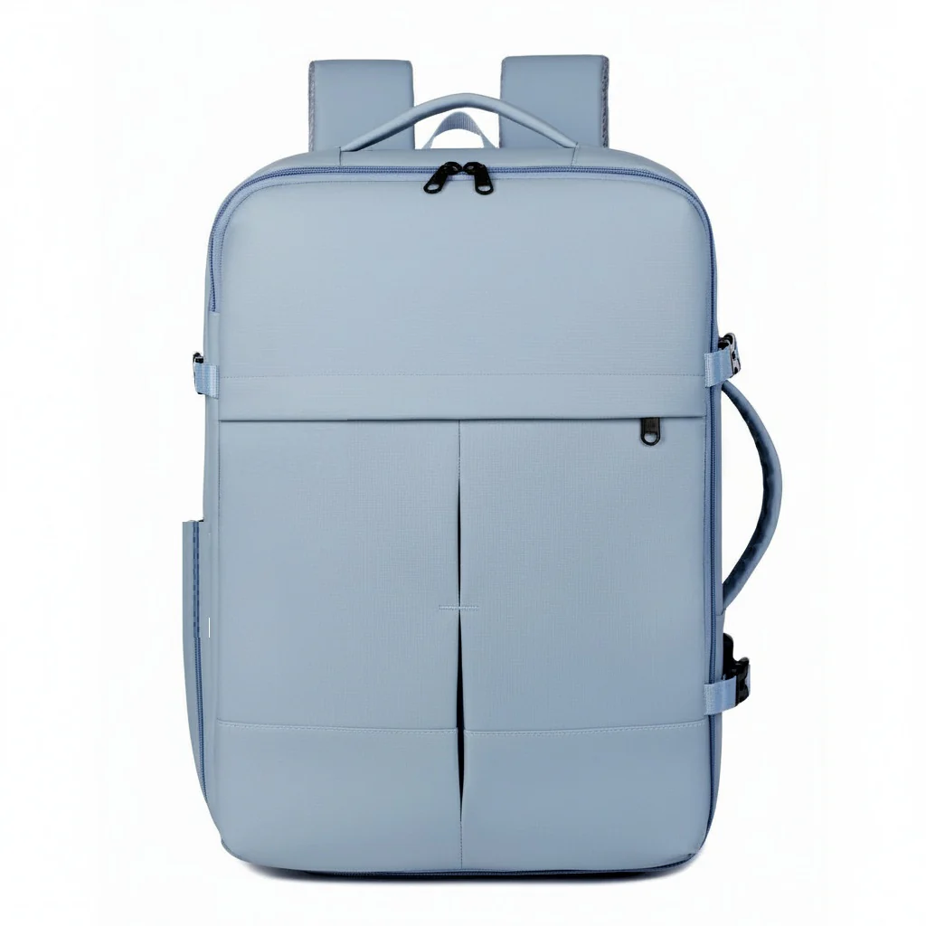 Combo 2 Mochilas de Viaje Viral XL. 1 Mochila Negra 40L y 1 Mochila 36L Ripstop Light Blue. Pack Travel - Image 5