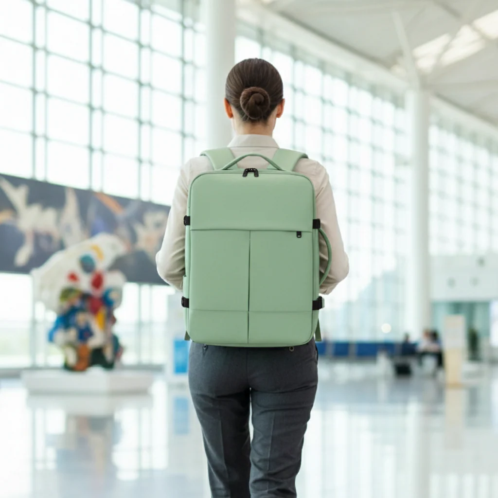 Combo 2 Mochilas de Viaje Viral Cabina XL. Mochila 40L Black  y Mochila 36L. Ripstop Matcha-Green Impermeable Expandible. Pack Travel - Image 2