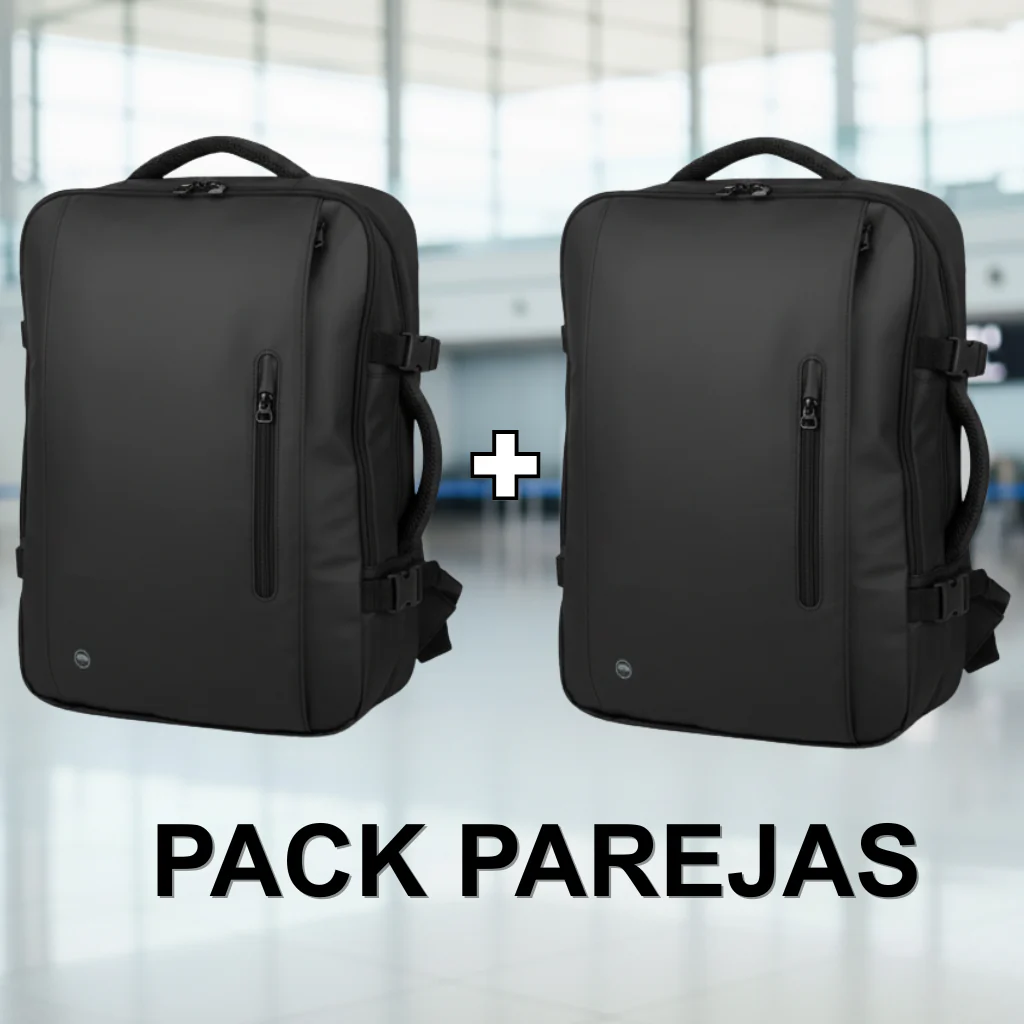 ✈️Combo 2 Mochilas de Viaje Viral XL💧Resistente al Agua XL 40L  Llaima Color Negro