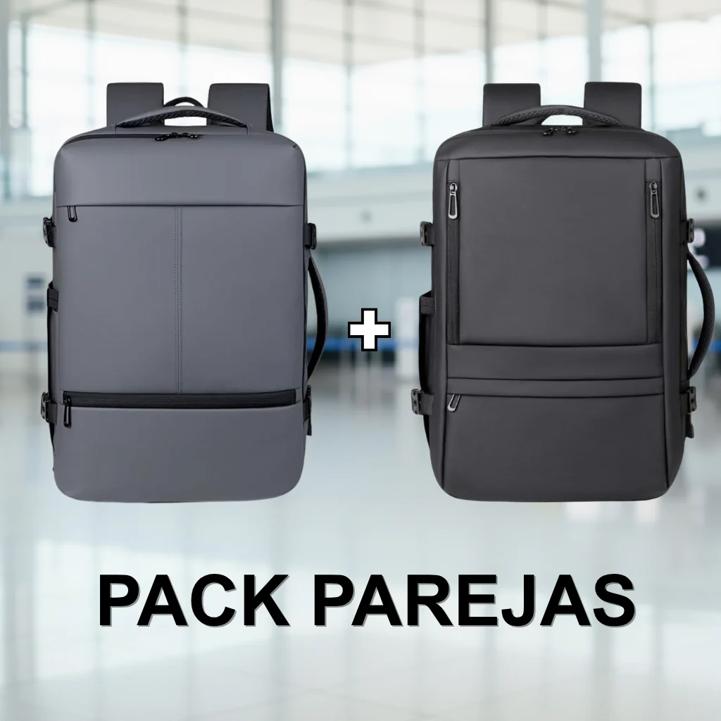 ✈️Combo 2 Mochilas Viaje Viral XL Navigator. 1 Mochila T90 Gris + 1 Mochila T91 Black