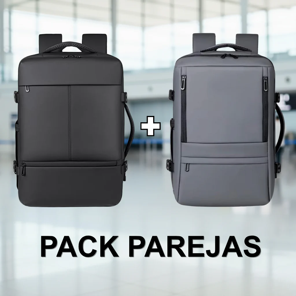 ✈️Combo 2 Mochilas Viaje Viral XL Navigator. 1 Space Grey + 1 Black. Pack Travel
