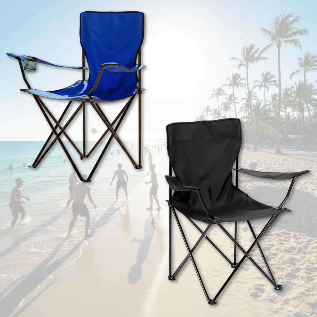 Combo 2 Sillas Plegables Apoya Brazos Negro y Celeste Navigator - Image 11