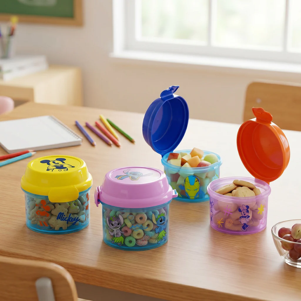 Combo 4 Porta Snacks Vibra Avengers, Mickey, Minnie y Stitch