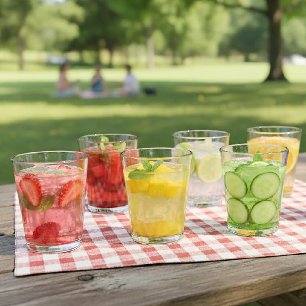 6 Vasos Premium Acrílicos Agua 400 ml — 3 Sets de 2 Unidades