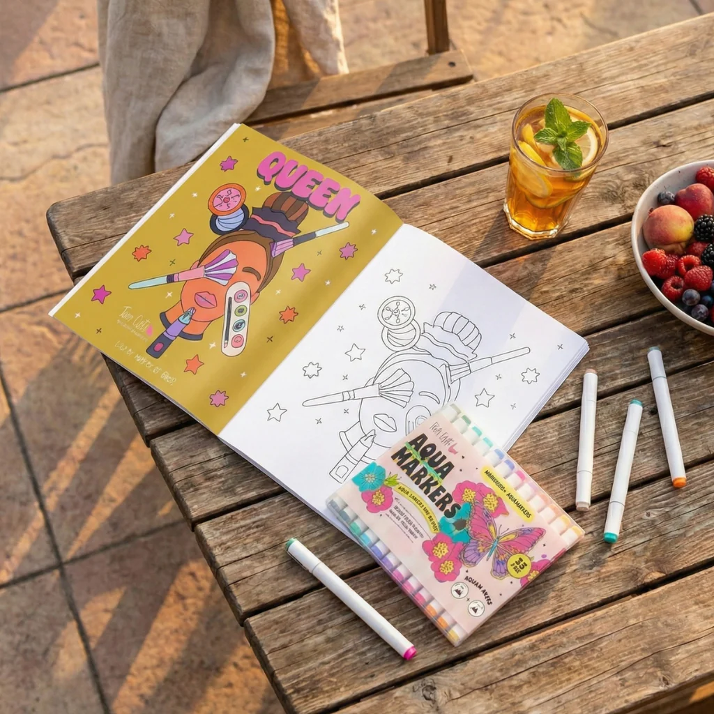 Combo Aqua Markers Tere Gott y Libro Queen Tere Gott