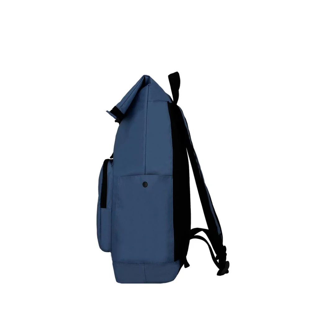 Combo Mochila Saxoline Preston Roll top 35L Blue  y banano celeste - Image 5