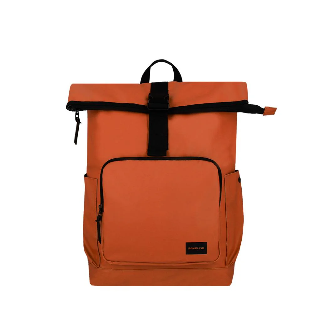 Combo Mochila Saxoline Preston Roll Top Café 35 L  y banano rosado - Image 2