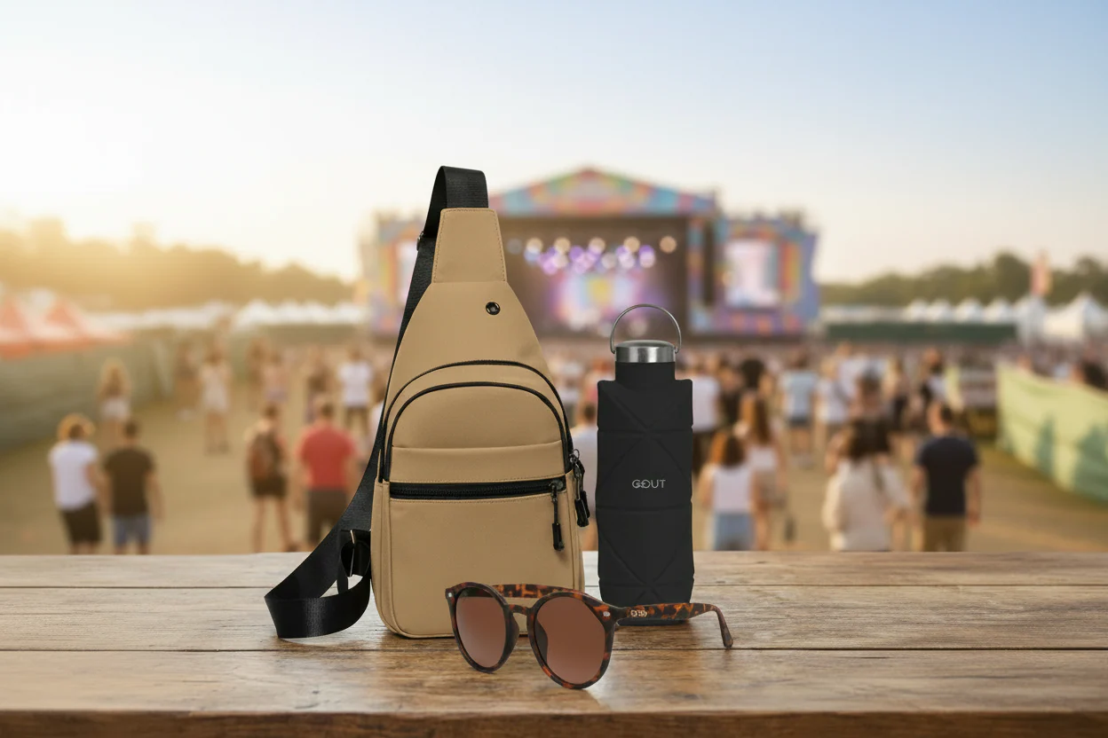 Combo Bandolera + Lentes de sol Rostock + Botella Plegable Gout 700ML