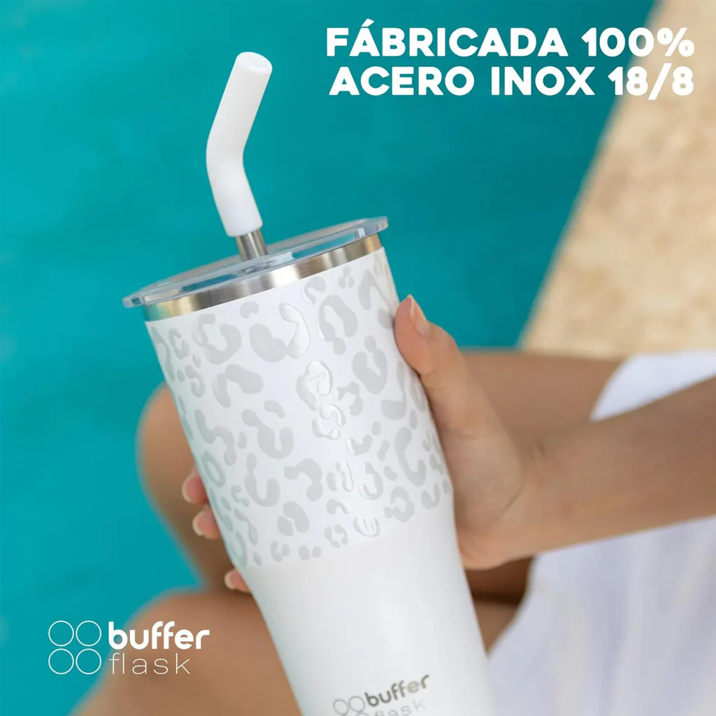 Combo Buffer 1 Mug Térmico Roques 750 ml Ice Leopardo + 1 Botella Térmica 700 ml Dani Pink - Image 4