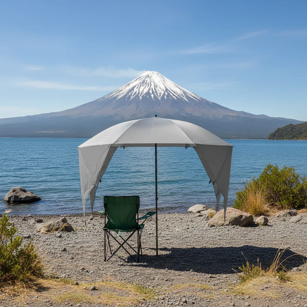 Combo Playero Full Grey-Green-Red: Quitasol Carpa Gris + 1 Silla de Camping Verde + 1 Silla Roja - Image 7