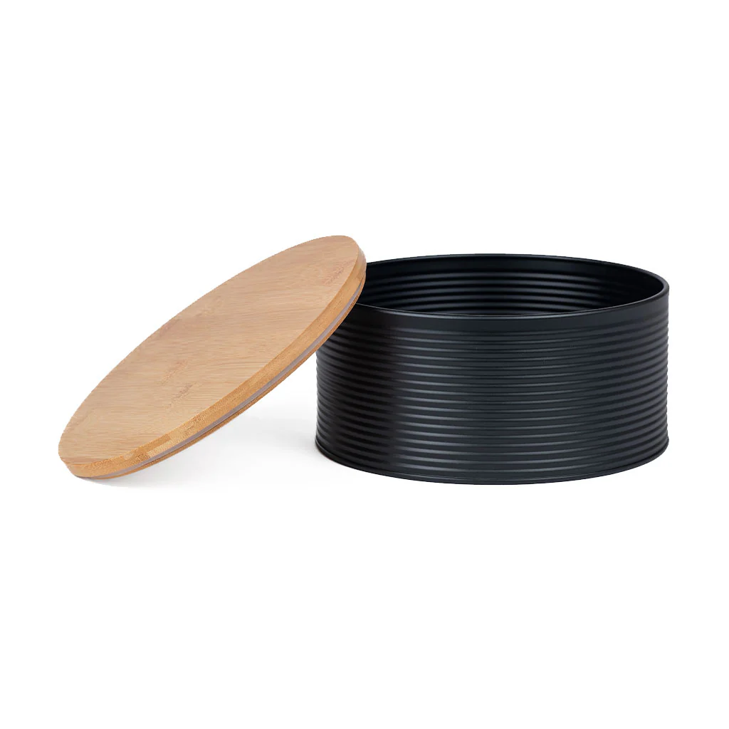 Combo: Frasco Metal Tapa Bambú 21.5X10Cm Negro + Frasco Metal Tapa Bambú 14.5X18Cm Negro + Frasco Metal Tapa Bambú 11X15Cm Negro - Image 2