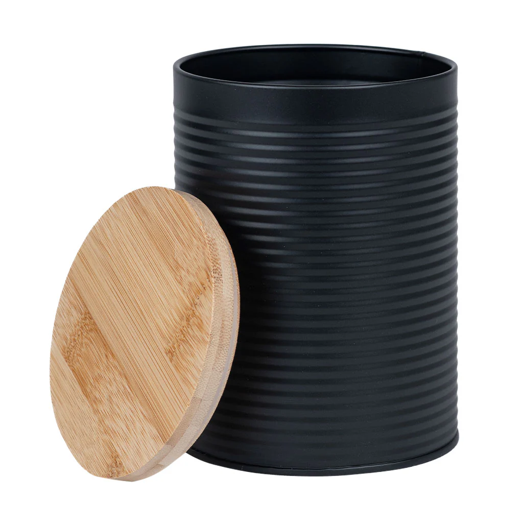 Combo: Frasco Metal Tapa Bambú 21.5X10Cm Negro + Frasco Metal Tapa Bambú 14.5X18Cm Negro + Frasco Metal Tapa Bambú 11X15Cm Negro - Image 4