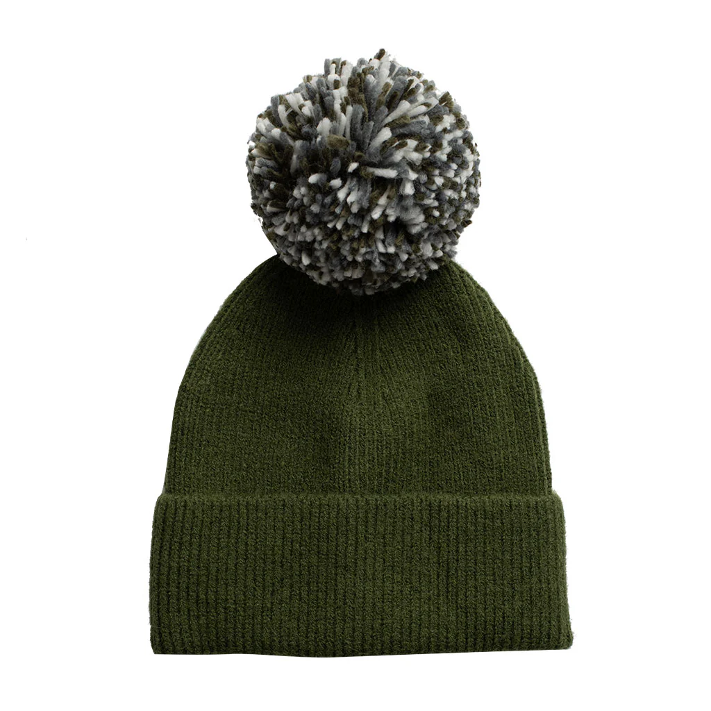 Combo Gorros de Punto Unisex Verde y Blanco con Pompones Intercambiables - Image 7