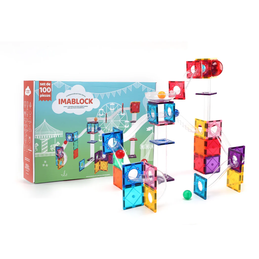 Combo Imablock Tobogán 100 Piezas + Imanix Led 4 Balls - Image 3