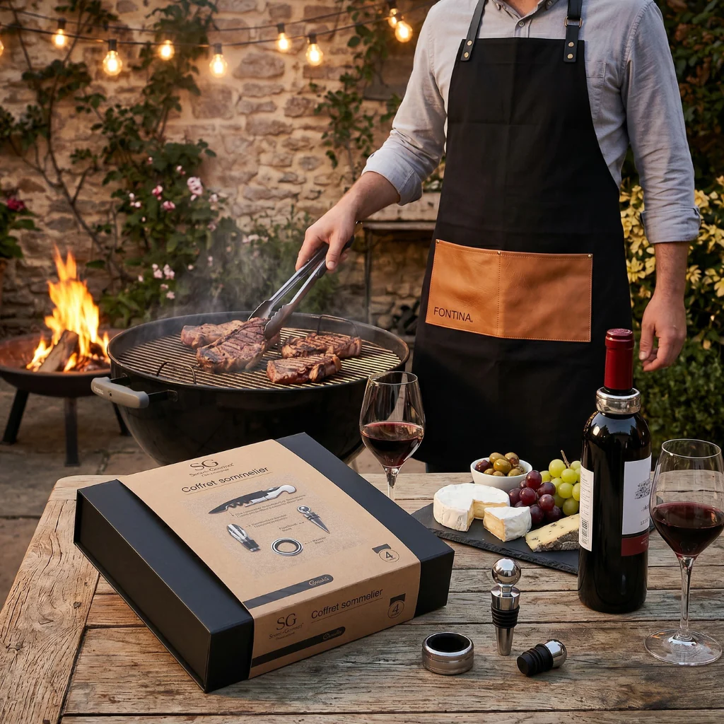 Combo Kit De Vino 4 Piezas Lux + Delantal Asado Fontina - Image 2