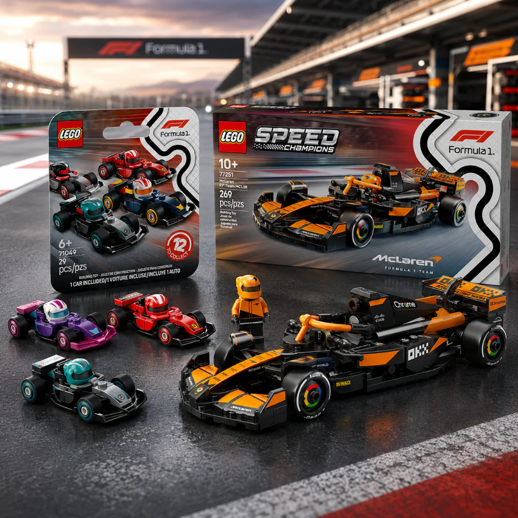 Combo LEGO Speed Champions McLaren MCL38 F1 + LEGO Autos F1 Coleccionables