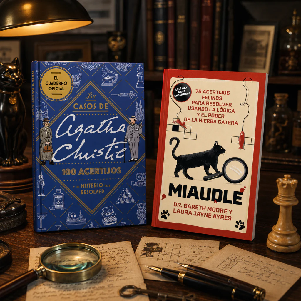 2 Libros De Acertijos y Misterios: 1 Agatha Christie + 1 Miaudle