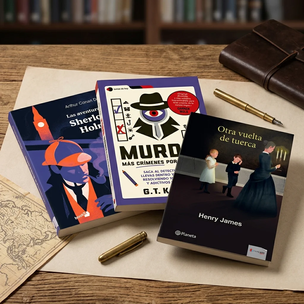 Combo Libros Misterio y Detectives 1 Sherlock Holmes + 1 Murdle + 1 Otra Vuelta De Tuerca