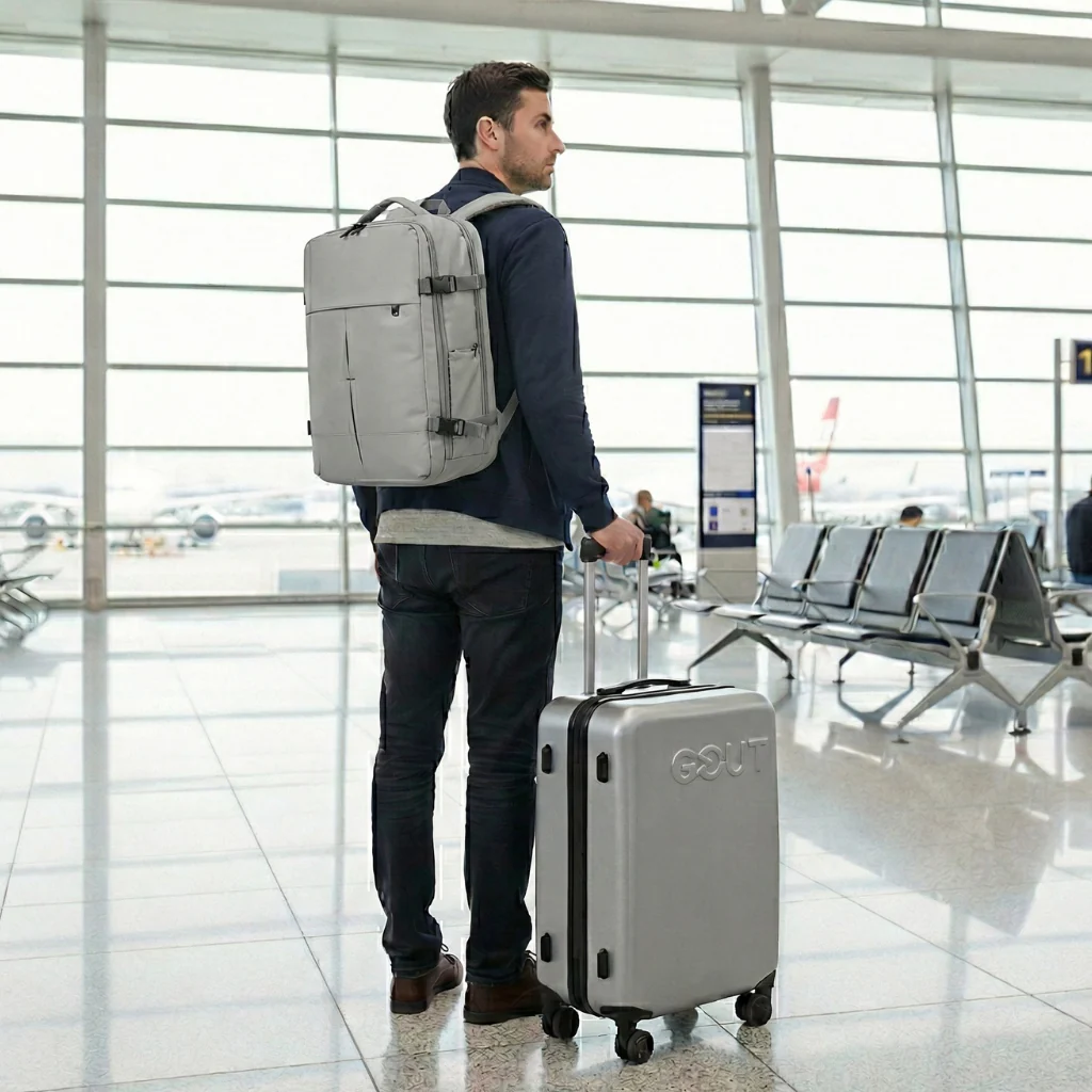 Combo Maleta Cabina Gout y Mochila Viaje Viral 36L Grey