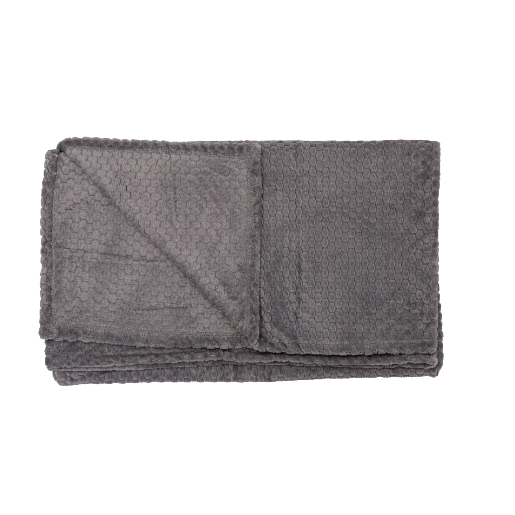 Combo Manta Fleece Gris Oscuro + Pantufla Negra Llaima - Image 9
